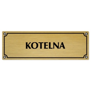 Kotelna, 200x66mm, zlatá popiska s imitacemi šroubků