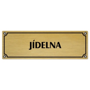 Jídelna, 200x66mm, zlatá popiska s imitacemi šroubků