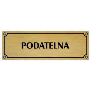 Podatelna, 240x79mm, zlatá popiska s imitacemi šroubků