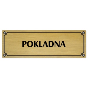 Pokladna, 240x79mm, zlatá popiska s imitacemi šroubků