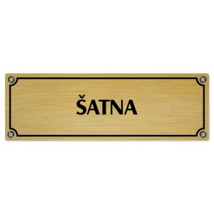 Šatna, 200x66mm, zlatá popiska s imitacemi šroubků