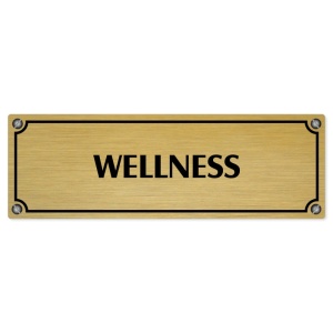 Wellness, 240x79mm, zlatá popiska s imitacemi šroubků