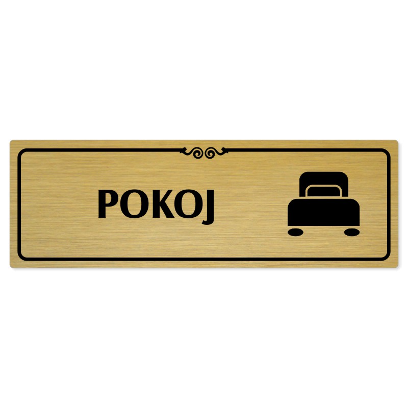 Pokoj, 200x66mm, zlatá popiska s ozdobou uprostřed