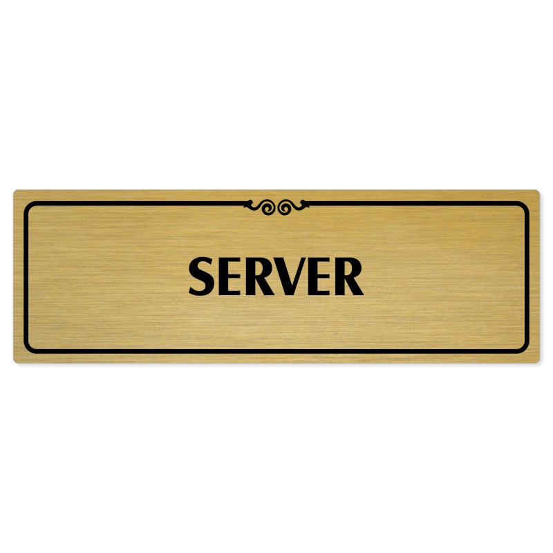Server, 240x79mm, zlatá popiska s ozdobou uprostřed