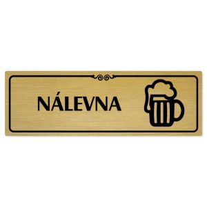 Nálevna, 240x79mm, zlatá popiska s ozdobou uprostřed