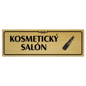 Kosmetický salón, 240x79mm, zlatá popiska s ozdobou uprostřed