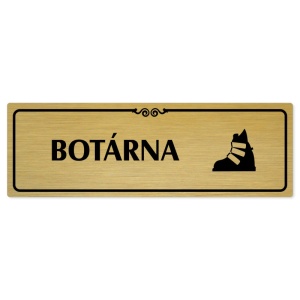Botárna, 240x79mm, zlatá popiska s ozdobou uprostřed