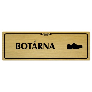 Botárna, 200x66mm, zlatá popiska s ozdobou uprostřed
