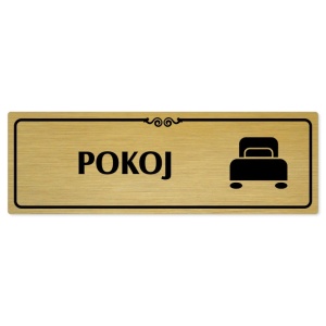 Pokoj, 240x79mm, zlatá popiska s ozdobou uprostřed