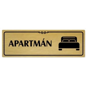 Apartmán, 240x79mm, zlatá popiska s ozdobou uprostřed