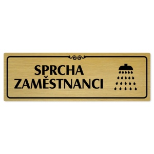 Sprcha zaměstnanci, 200x66mm, zlatá popiska s ozdobou uprostřed