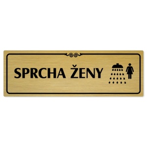 Sprcha ženy, 240x79mm, zlatá popiska s ozdobou uprostřed