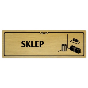 Sklep, 240x79mm, zlatá popiska s ozdobou uprostřed
