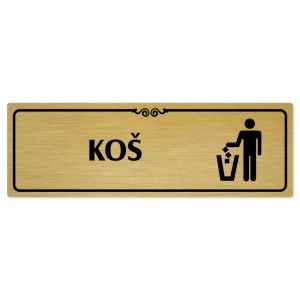 Koš, 240x79mm, zlatá popiska s ozdobou uprostřed
