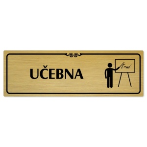 Učebna, 240x79mm, zlatá popiska s ozdobou uprostřed