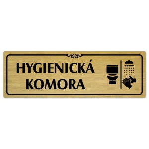 Hygienická komora, 240x79mm, zlatá popiska s ozdobou uprostřed