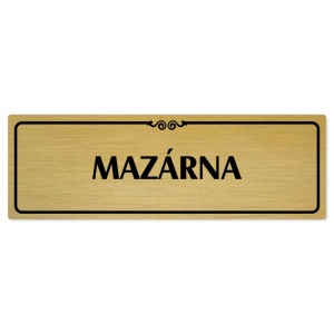 Mazárna, 240x79mm, zlatá popiska s ozdobou uprostřed