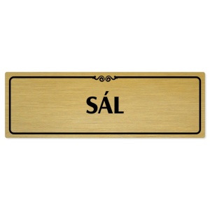 Sál, 200x66mm, zlatá popiska s ozdobou uprostřed