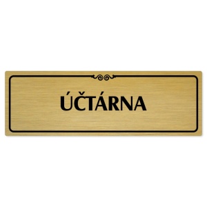 Účtárna, 200x66mm, zlatá popiska s ozdobou uprostřed