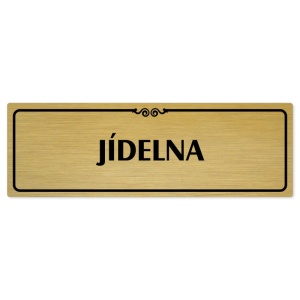 Jídelna, 240x79mm, zlatá popiska s ozdobou uprostřed