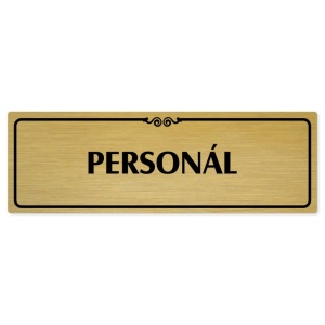 Personál, 240x79mm, zlatá popiska s ozdobou uprostřed