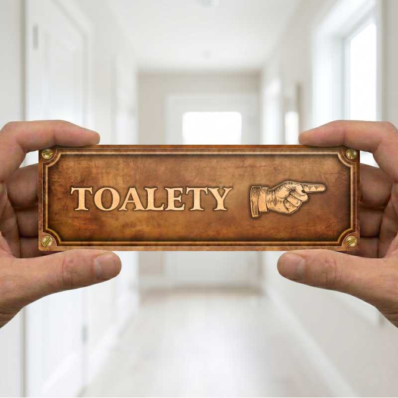 Cedulka “Toalety vpravo“