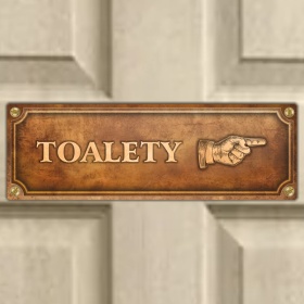 Cedulka “Toalety vpravo“
