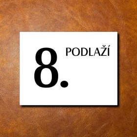 8 PATRO, bílá cedulka 200x150mm 