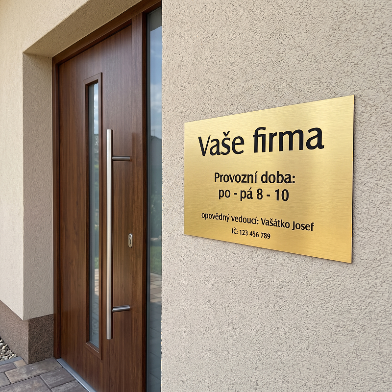 Označení firmy, Zlatý lesklý hliník
