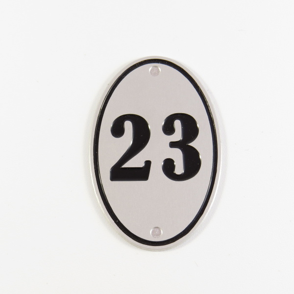 Číslo na dveře typ 2 – stříbrné matné, barvené,  60x38mm