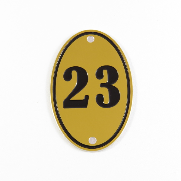 Číslo na dveře typ 2 – zlaté lesklé, barvené,  60x38mm