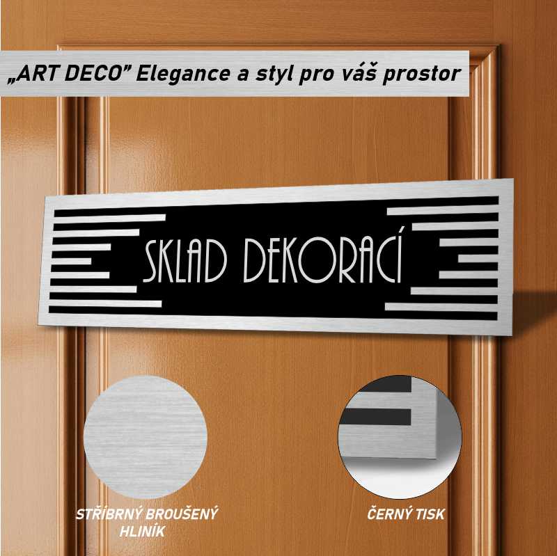 Cedulka na dveře - Sklad dekorací