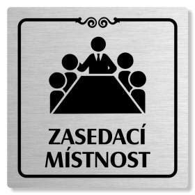Zasedací místnost, 80x80mm, stříbrný, Texas