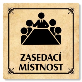 Zasedací místnost, 80x80mm, pergamen, Nebraska